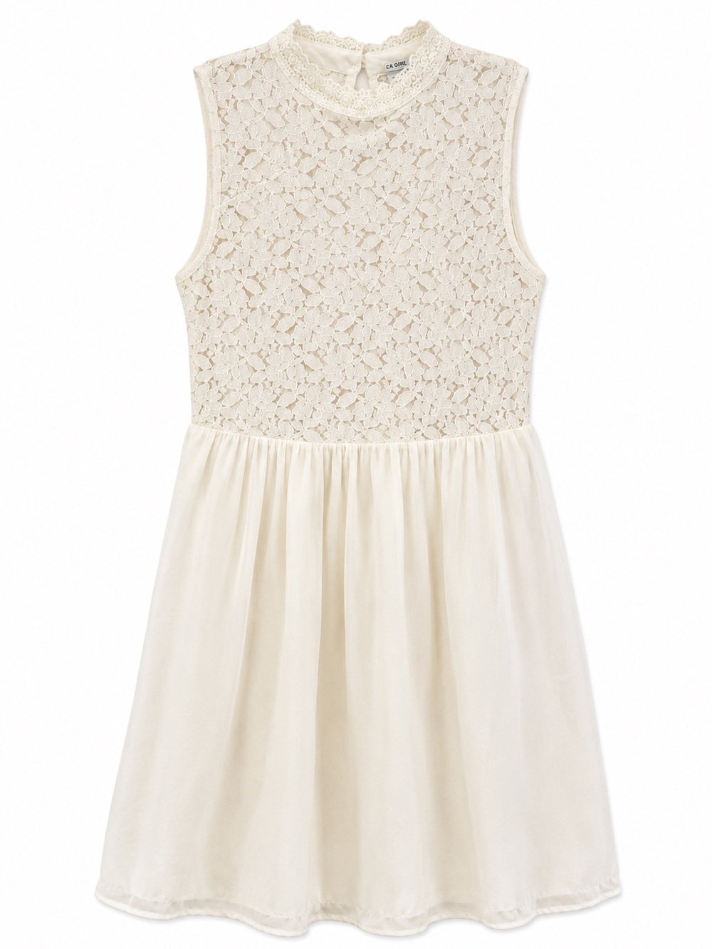 Ivory Ruffle Collar Cottagecore Dress XS